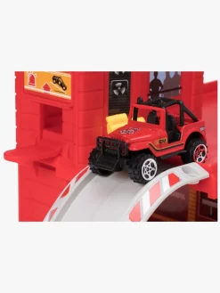 Legetøjsbiler & -Fartøjer-AlexGarage1 Alex's Garage Brandstation Med 3 Tilbehør Rød