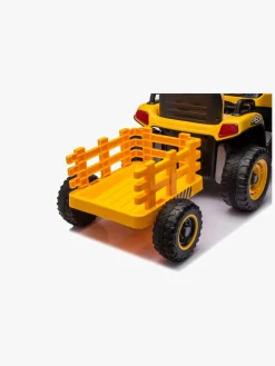 Elbiler & -Køretøjer-AlexGarage1 Alex's Garage Eltraktor med Trailer, Gul