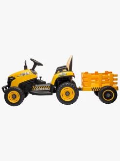 Elbiler & -Køretøjer-AlexGarage1 Alex's Garage Eltraktor med Trailer, Gul
