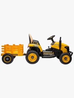 Elbiler & -Køretøjer-AlexGarage1 Alex's Garage Eltraktor med Trailer, Gul