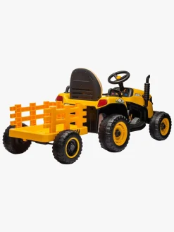 Elbiler & -Køretøjer-AlexGarage1 Alex's Garage Eltraktor med Trailer, Gul