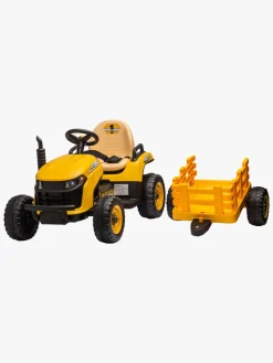Elbiler & -Køretøjer-AlexGarage1 Alex's Garage Eltraktor med Trailer, Gul