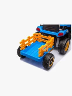 Elbiler & -Køretøjer-AlexGarage1 Alex's Garage Eltraktor med Trailer, Blå Blå/Orange