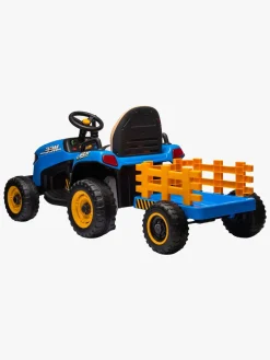 Elbiler & -Køretøjer-AlexGarage1 Alex's Garage Eltraktor med Trailer, Blå Blå/Orange