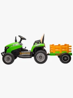 Elbiler & -Køretøjer-AlexGarage1 Alex's Garage Eltraktor med Trailer, Grøn Grøn