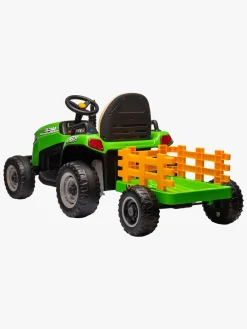 Elbiler & -Køretøjer-AlexGarage1 Alex's Garage Eltraktor med Trailer, Grøn Grøn