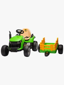 Elbiler & -Køretøjer-AlexGarage1 Alex's Garage Eltraktor med Trailer, Grøn Grøn