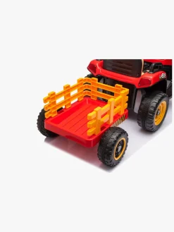 Elbiler & -Køretøjer-AlexGarage1 Alex's Garage Eltraktor med Trailer, Rød Rød