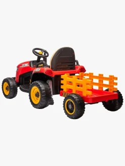 Elbiler & -Køretøjer-AlexGarage1 Alex's Garage Eltraktor med Trailer, Rød Rød