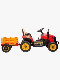 Elbiler & -Køretøjer-AlexGarage1 Alex's Garage Eltraktor med Trailer, Rød Rød