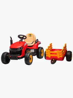 Elbiler & -Køretøjer-AlexGarage1 Alex's Garage Eltraktor med Trailer, Rød Rød