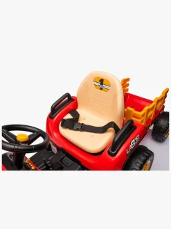 Elbiler & -Køretøjer-AlexGarage1 Alex's Garage Eltraktor med Trailer, Rød Rød