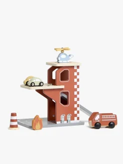 Legetøjsbiler & -Fartøjer-AliceFox Alice & Fox Brandstation Garage, Rød