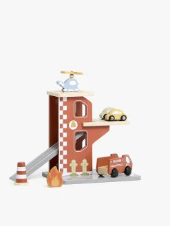 Legetøjsbiler & -Fartøjer-AliceFox Alice & Fox Brandstation Garage, Rød