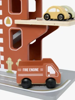 Legetøjsbiler & -Fartøjer-AliceFox Alice & Fox Brandstation Garage, Rød