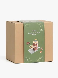 Legetøjsbiler & -Fartøjer-AliceFox Alice & Fox Brandstation Garage, Rød