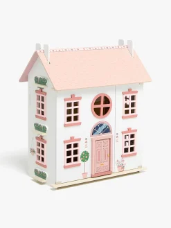 Dukker & Bamser-AliceFox Alice & Fox Dukkehus med Møbel & 4 Dukker, Pink Lyserød/Hvid