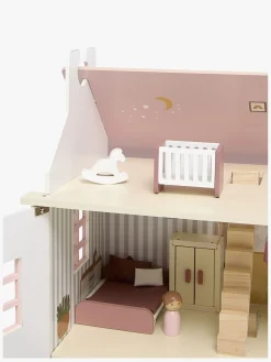 Dukker & Bamser-AliceFox Alice & Fox Dukkehus med Møbel & 4 Dukker, Pink Lyserød/Hvid