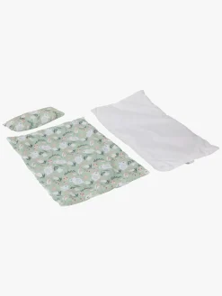 Dukker & Bamser-AliceFox Alice & Fox Dukkeseng inkl. Madras, Mintgrøn Grøn/Hvid