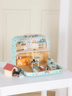 Dukker & Bamser-AliceFox Alice & Fox Kuffert Dukkehus, Blå Blå