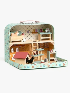 Dukker & Bamser-AliceFox Alice & Fox Kuffert Dukkehus, Blå Blå