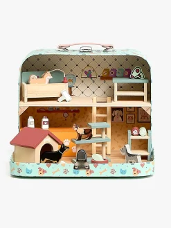 Dukker & Bamser-AliceFox Alice & Fox Kuffert Dukkehus, Blå Blå