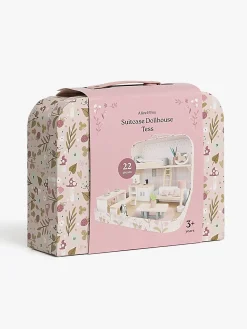 Dukker & Bamser-AliceFox Alice & Fox Kuffert Dukkehus, Pink Lyserød