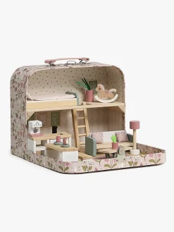 Dukker & Bamser-AliceFox Alice & Fox Kuffert Dukkehus, Pink Lyserød