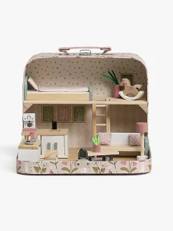 Dukker & Bamser-AliceFox Alice & Fox Kuffert Dukkehus, Pink Lyserød