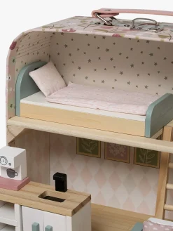 Dukker & Bamser-AliceFox Alice & Fox Kuffert Dukkehus, Pink Lyserød