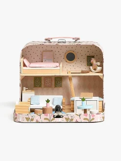 Dukker & Bamser-AliceFox Alice & Fox Kuffert Dukkehus, Lyserød/blå Lyserød