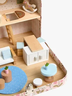 Dukker & Bamser-AliceFox Alice & Fox Kuffert Dukkehus, Lyserød/blå Lyserød