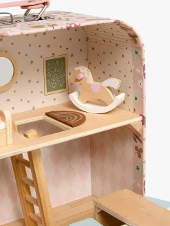 Dukker & Bamser-AliceFox Alice & Fox Kuffert Dukkehus, Lyserød/blå Lyserød