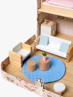 Dukker & Bamser-AliceFox Alice & Fox Kuffert Dukkehus, Lyserød/blå Lyserød