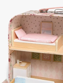 Dukker & Bamser-AliceFox Alice & Fox Kuffert Dukkehus, Lyserød/blå Lyserød