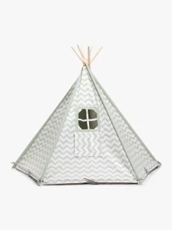 Legetelte & -Tunneler|Legetøj Til Børn På 0-10 År-AliceFox Alice & Fox Legetelt Tipi, Grøn/Hvid Grøn/Hvid