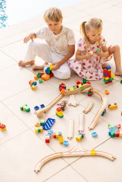 Togbaner & Legeborde-AlphaBoosterZ Alpha BoosterZ Track Connectors Small Basis Byggesæt 8 Dele