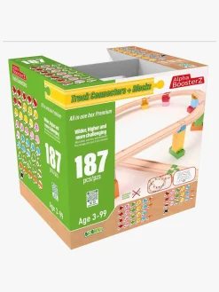 Togbaner & Legeborde-AlphaBoosterZ Alpha BoosterZ Track Connectors All In One Block Box Premium Byggesæt 187 Dele