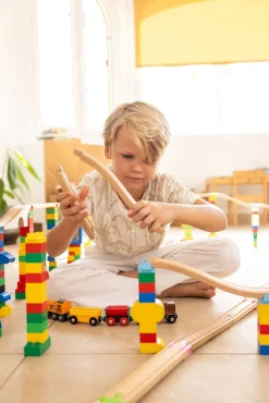 Togbaner & Legeborde-AlphaBoosterZ Alpha BoosterZ Track Connectors All In One Block Box Small Byggesæt 38 Dele