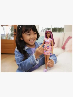 Dukker & Bamser-Barbie Fashionistas Dukke med Hjertemønstret Sweaterkjole Flerfarvet