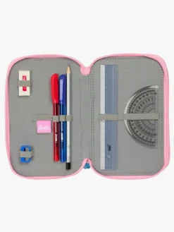 Kreativt Legetøj-Barbie Penalhus med 3 Rum, Lyserød/Lyseblå