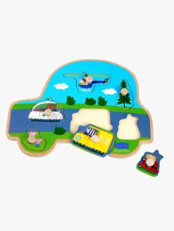Spil & Puslespil-PeppaPig Barbo Toys Gurli Gris Knoppuslespil i Træ Transportmidler 6 Brikker