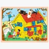 Spil & Puslespil-PippiLangstrump Barbo Toys Pippi Langstrømpe Rammepuslespil i Træ 24 Brikker