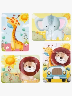 Spil & Puslespil-BarboToys Barbo Toys  Rør og føl Puslespil Safari 4-i-1