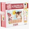 Spil & Puslespil-BarboToys Barbo Toys  Rør og føl Puslespil Bondegårdsvenner 4-i-1