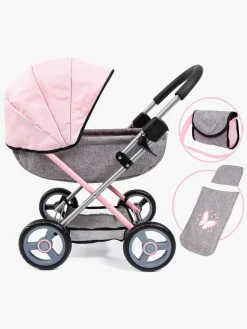 Dukker & Bamser-BayerDesign Bayer Design Cosy Dukkevogn, Grå Lyserød/Grå