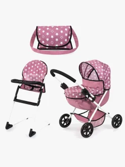 Dukker & Bamser-BayerDesign Bayer Design Cosy Sæt Dukkevogn, Pink Lyserød