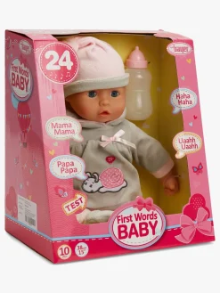 Dukker & Bamser-BayerDesign Bayer Design Dukke First Words Baby 38 cm, Grå