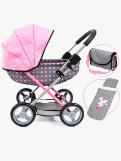 Dukker & Bamser-BayerDesign Bayer Design Dukkevogn Cosy, Grå/Lyserød Grå/Lyserød