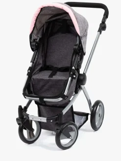 Dukker & Bamser-BayerDesign Bayer Design Dukkevogn Megasæt, Grå Lyserød/Grå